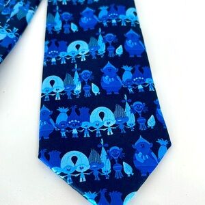 TROLLS Blue Mens Tie Cartoon Career - One Size